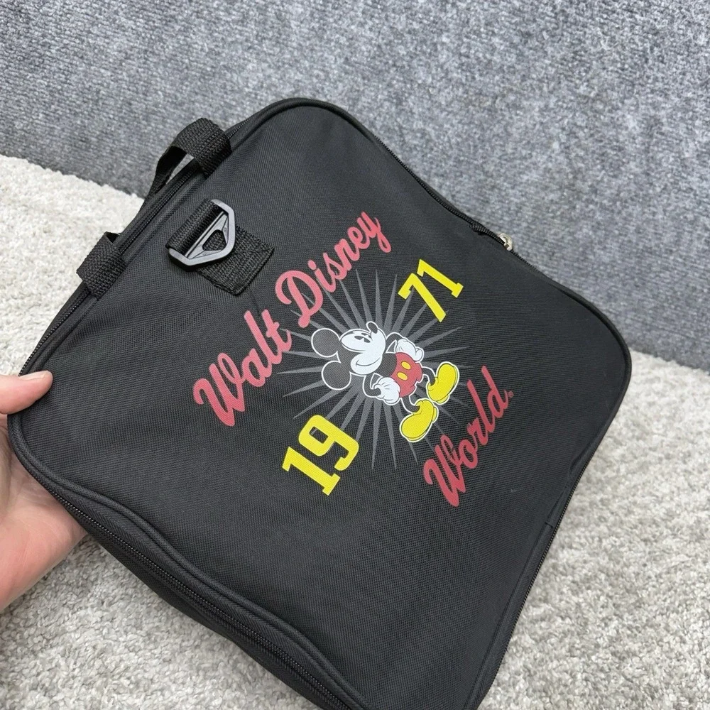 Walt Disney World‎ 1971 Mickey Mouse Black Duffel Bag Gym Tote Collapsible